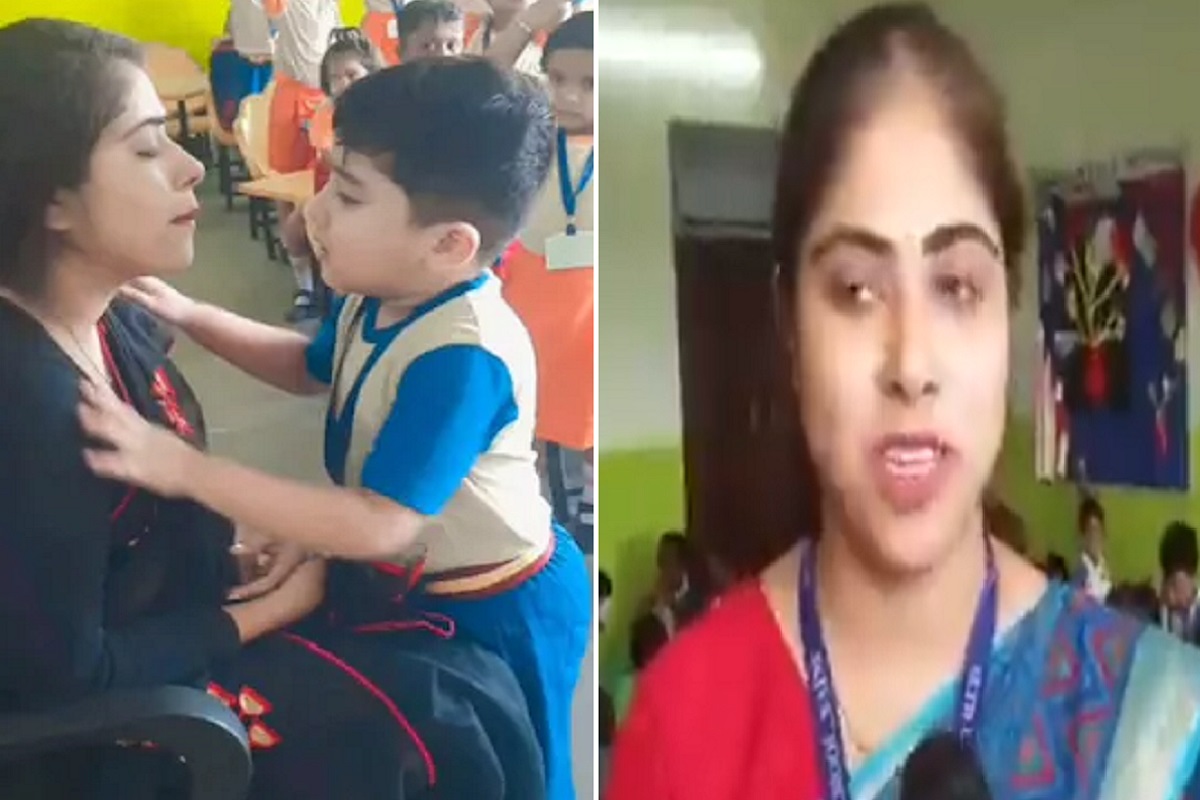 शिक्षिका आणि लहान मुलाच्या क्यूट भांडणाचा व्हिडीओ व्हायरल होताचं, समोर आली त्या मागची कहाणी