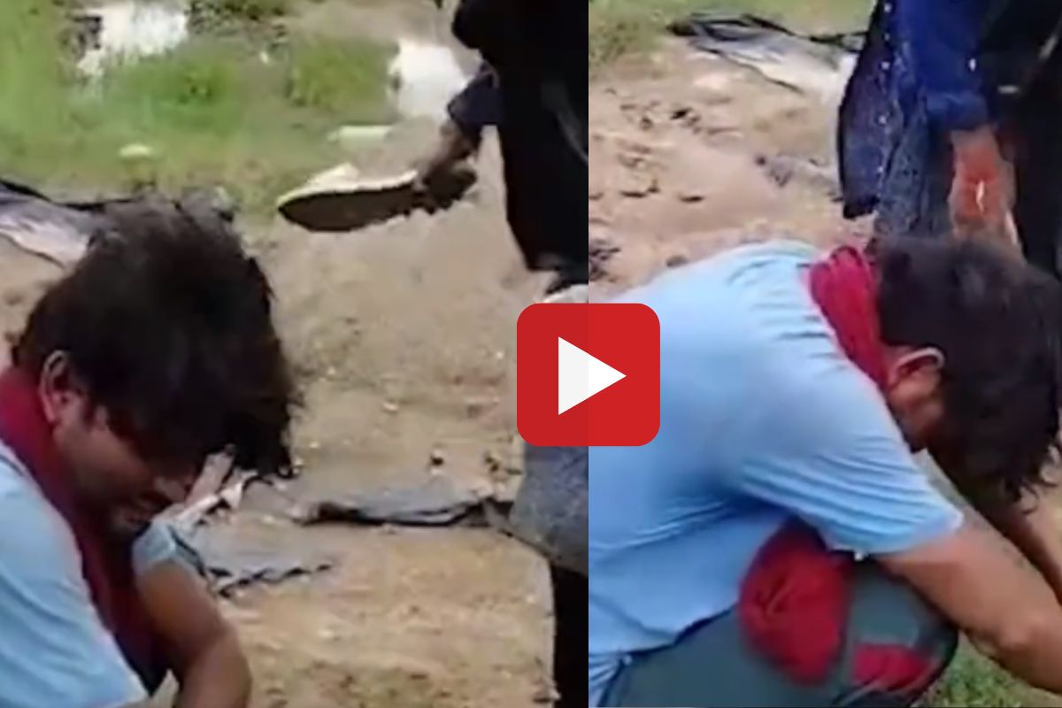 महिलेची छेड काढणं या व्यक्तीला पडलं महागात; अखेर 20 सेकंदात खाव्या लागल्या 40 चपलांचा मार, पाहा Video