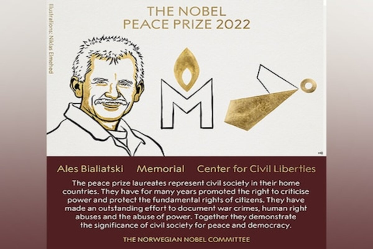 Noble Prize 2022 : एका व्यक्तिसह दोन संस्थांना शांततेचं नोबेल पुरस्कार जाहीर, वाचा, कुणाचा झाला सम्मान?