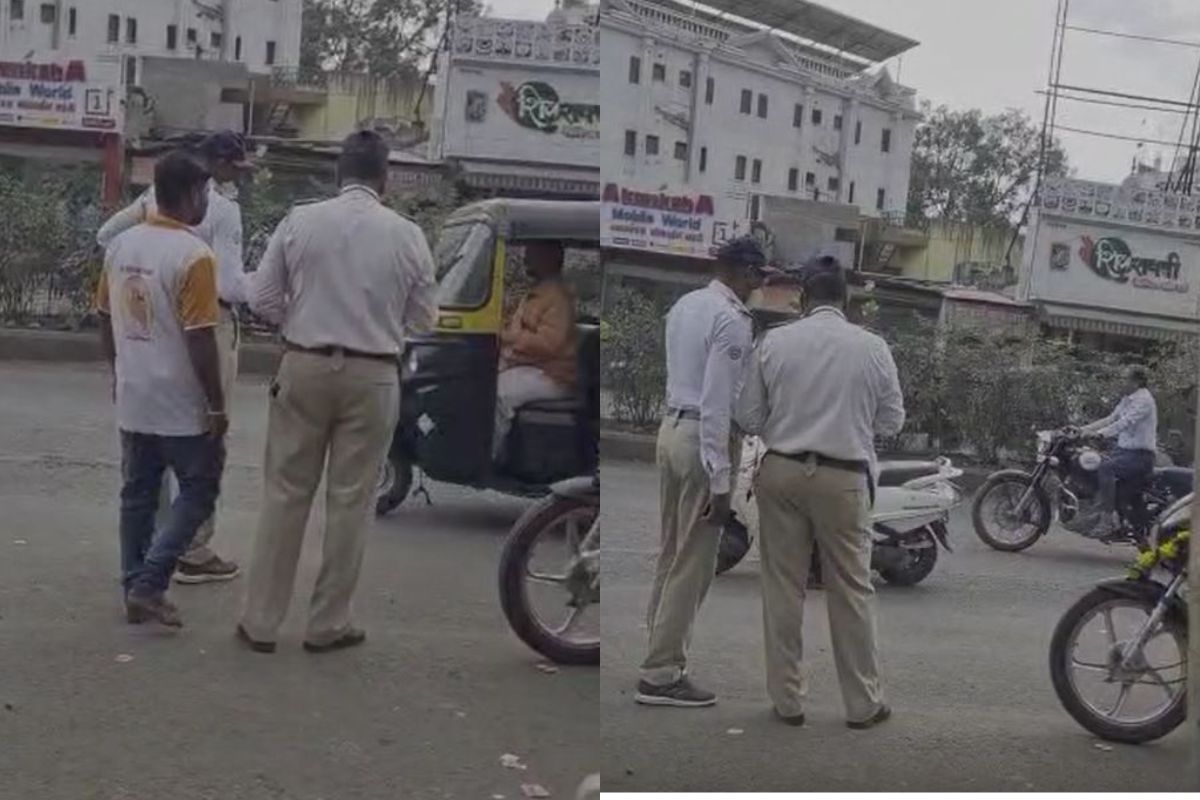 ट्राफिक पोलीस चिरीमिरी घेताना कॅमेऱ्यात कैद