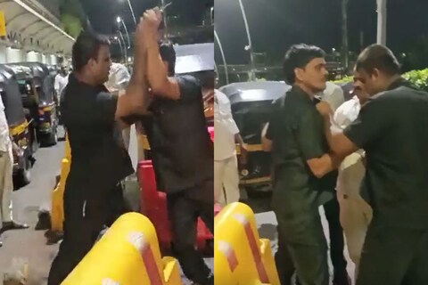 व्हिडिओमध्ये एअरपोर्ट सुरक्षा रक्षक आणि रिक्षा चालकांमध्ये काहीतरी वाद झाल्याचं पाहायला मिळतं. यात रिक्षा चालक सुरक्षारक्षकाला शिवीगाळ करताना दिसत आहे. 