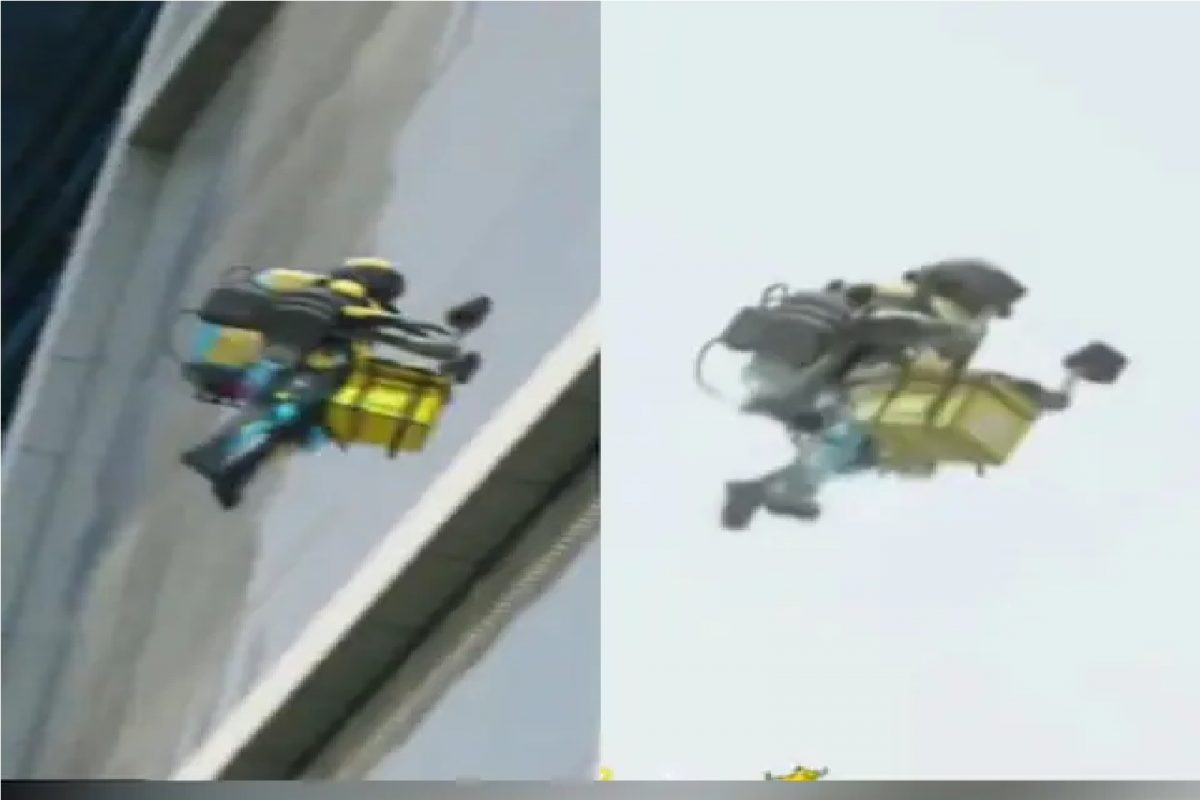 OMG! हवेत उडत पोहोचवलं पार्सल; Flying Delivery Boy चा VIDEO तुम्ही पाहिलात का?