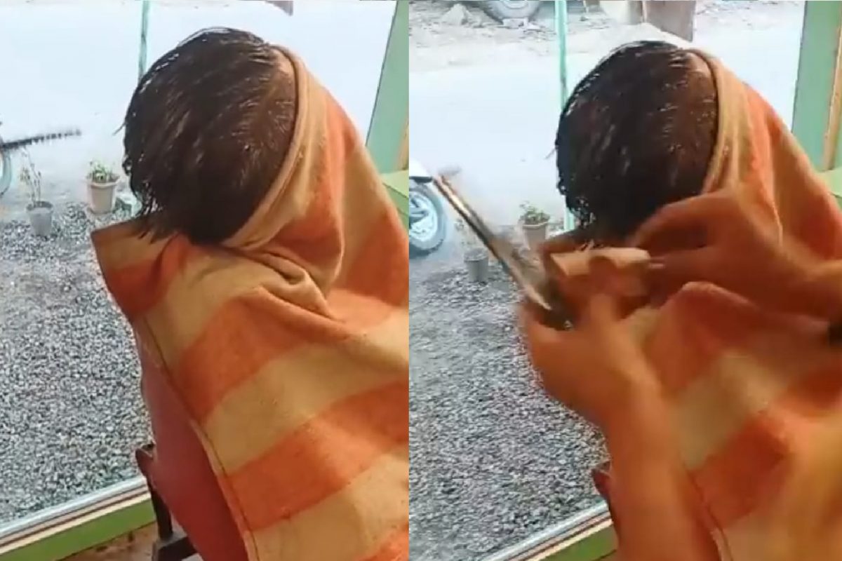 केस कापताना डोक्याला आग