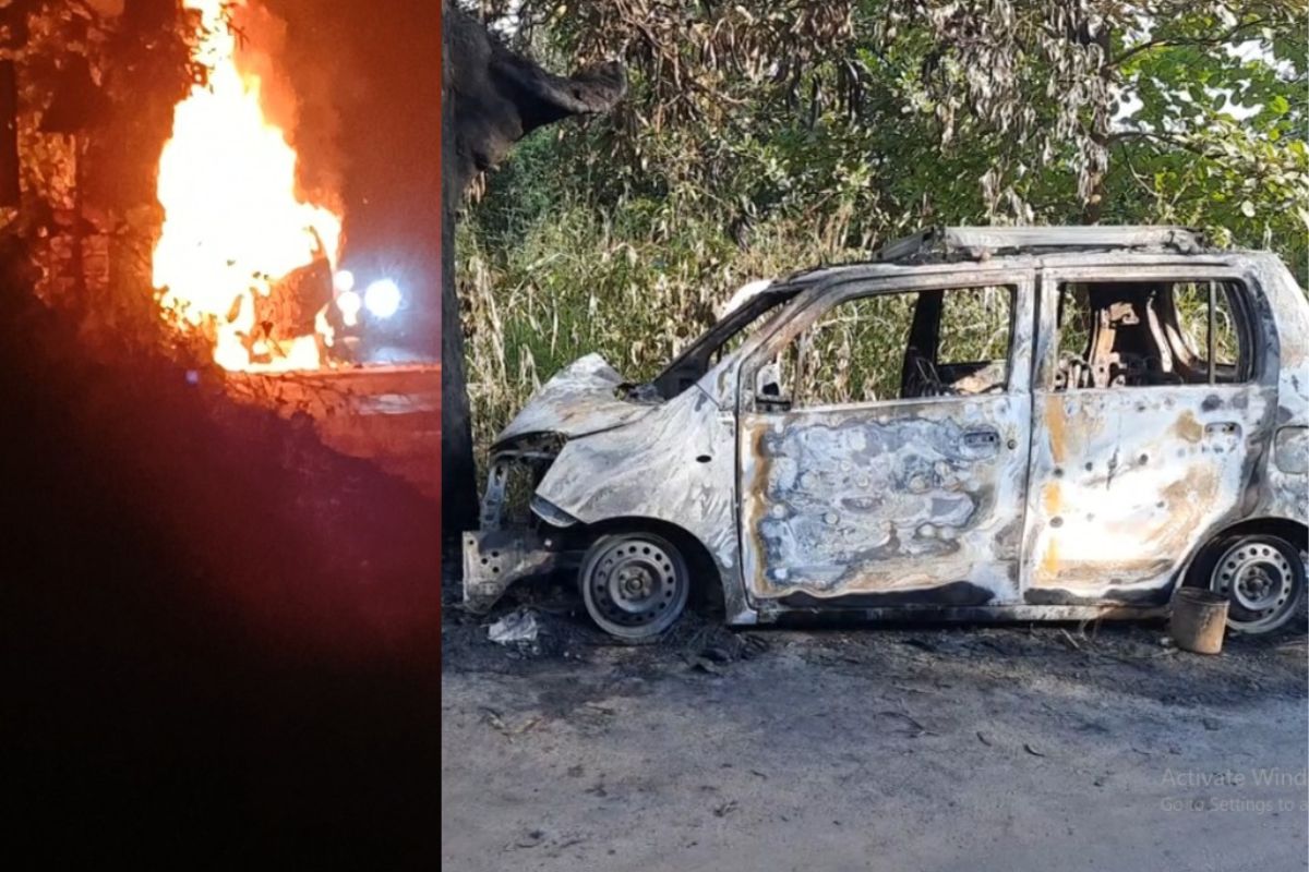 बहिणीला भेटायला आलेल्या भावाची कार जळाली, 8 तोळं सोनं वितळलं, मोठं नुकसान