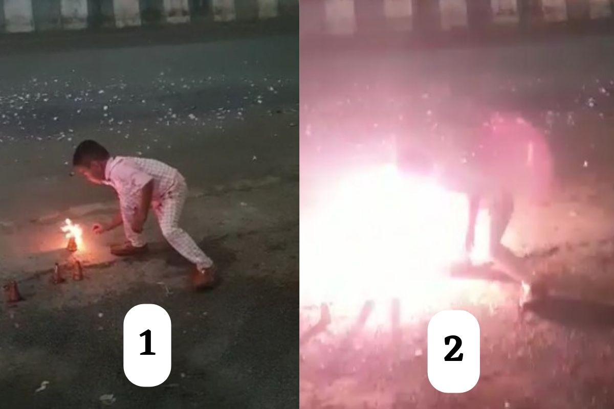 फटाके फोडताना चिमुरड्यासोबत भयानक प्रकार, पाहा, पुण्यातला VIDEO