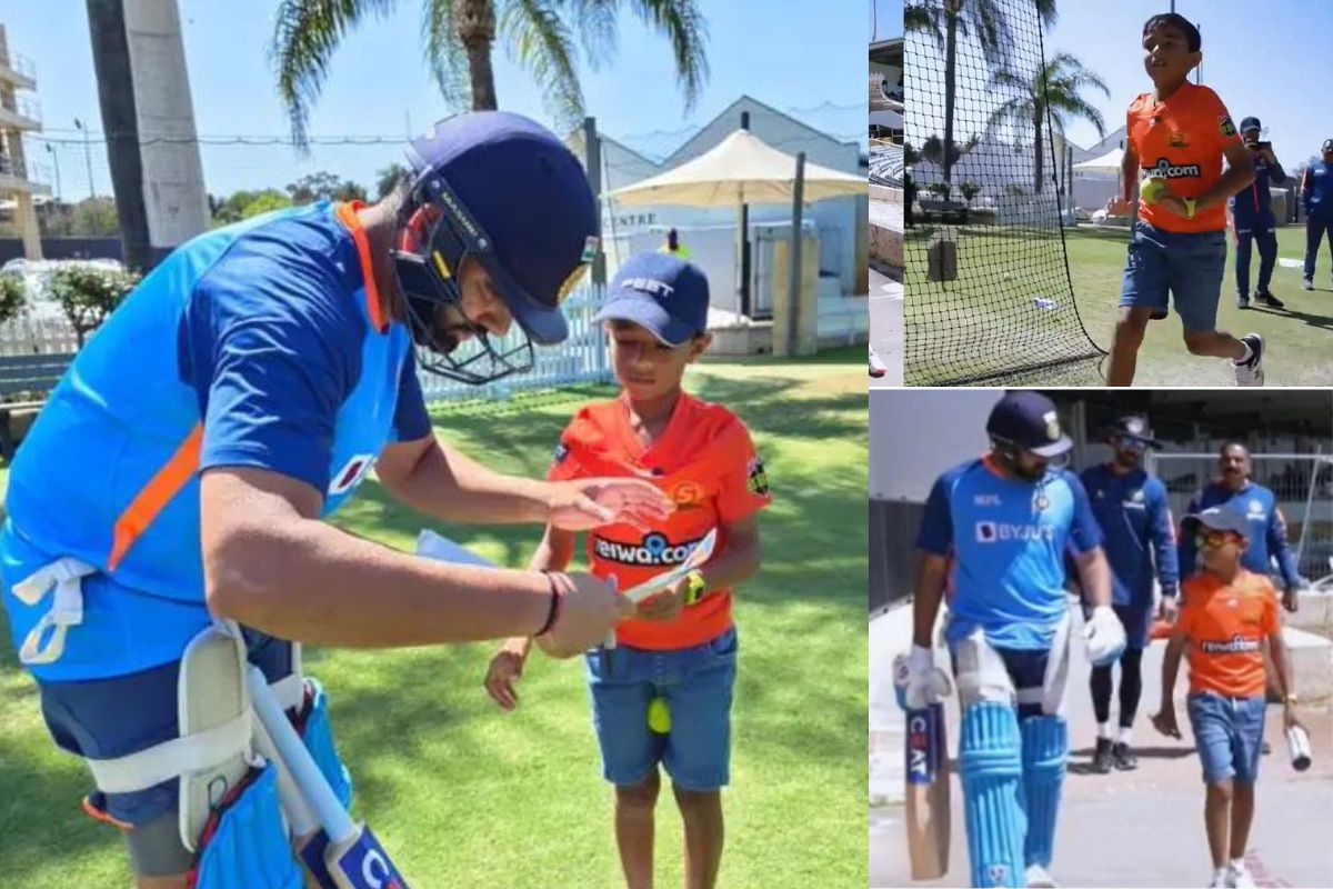 रोहित शर्मा त्याच्या छोट्या फॅनसह