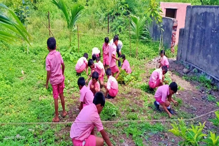 बीड जिल्ह्यातील एका जिल्हा परिषद शाळेत घाणीच्या साम्राज्य असणाऱ्या ठिकाणी फुलबाग आणि भाजीपाला बहरला आहे. जिल्हा परिषद शाळा आणि ग्रामपंचायतीच्या वतीने ही बाग फुलवण्यात यश आले आहे.
