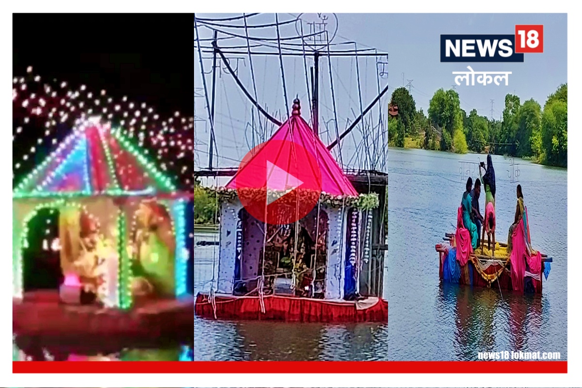 Video : नौकाविहाराच्या आनंदासह घ्या देवीचेही दर्शन, 20 फूट खोल तलावात माता विराजमान