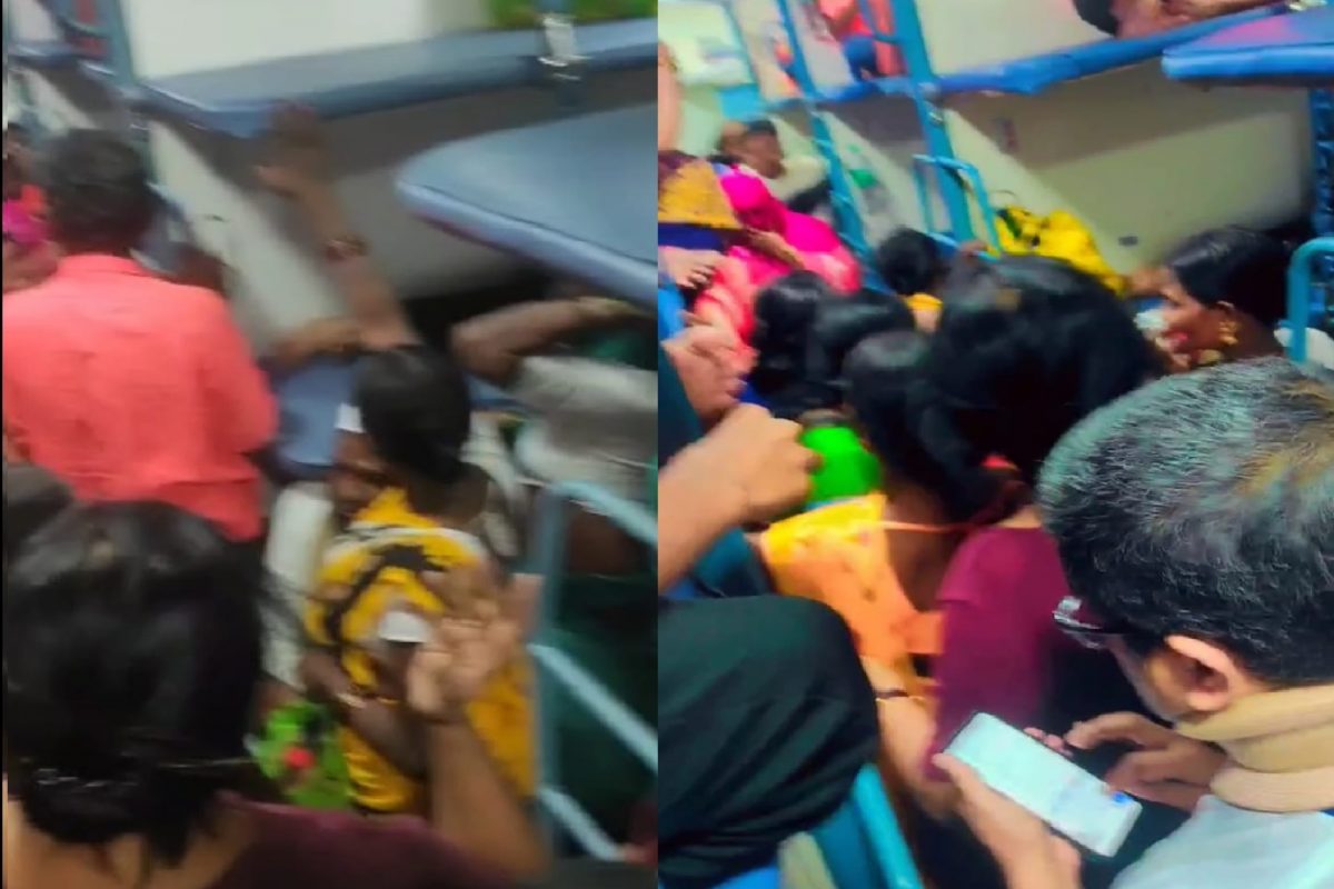रिझर्व्ह कोचमध्ये घुसून प्रवाशांचा गोंधळ.