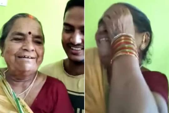आजी-नातू  व्हायरल व्हिडीओ 