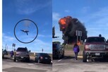 दोन विमानांची धडक अन् हवेतच आगीचा भडका; थरकाप उडवणाऱ्या घटनेचा LIVE VIDEO