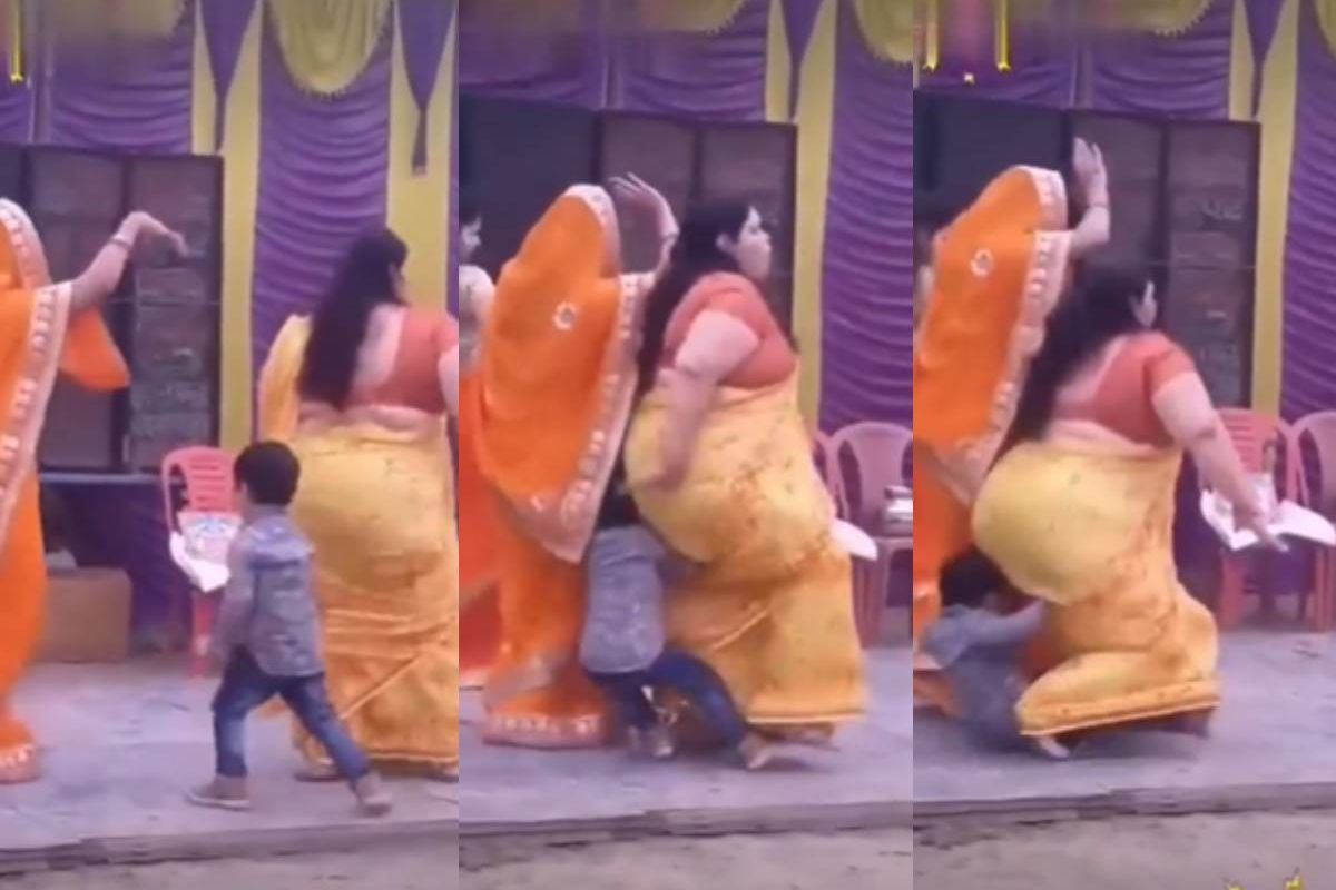 नाचतानाचता महिलेचा गेला तोल, पुढं घडलं असं काही जे पाहून तुम्हालाही आवरणार नाही हसू