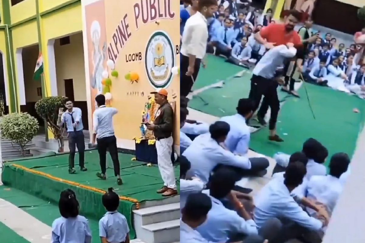 शिक्षकाची विद्यार्थ्याला मारहाण.