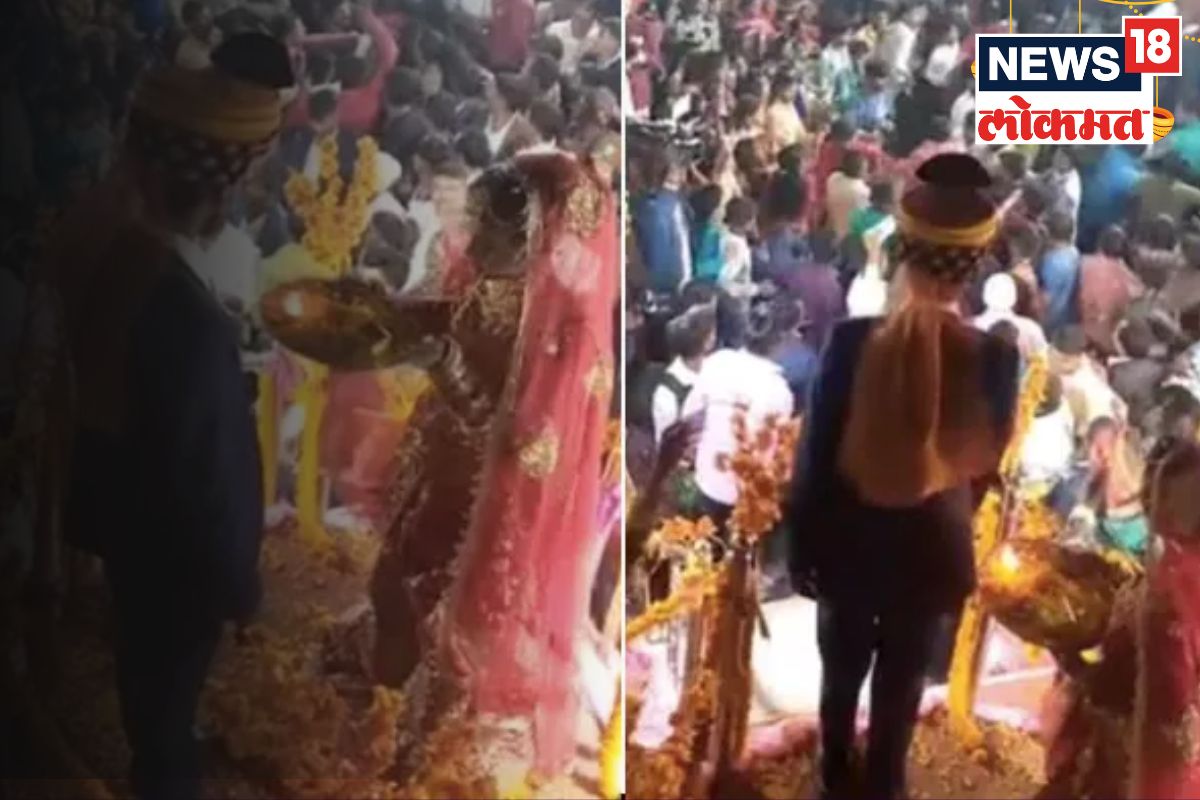 लग्नात वरमालेच्या वेळी असं काही घडलं की, वऱ्हाड्यांमध्ये पडले लाथ आणि बुक्के... नक्की काय घडलं पाहा Video