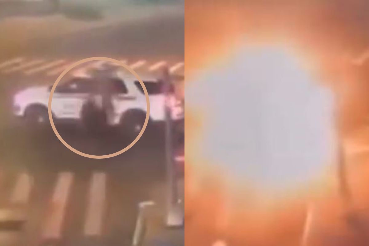 दुचाकीला रोखण्यासाठी पोलिसांची धोकादायक पद्धत; रस्त्यावरच दोन्ही गाड्यांनी घेतला पेट, Shocking Video