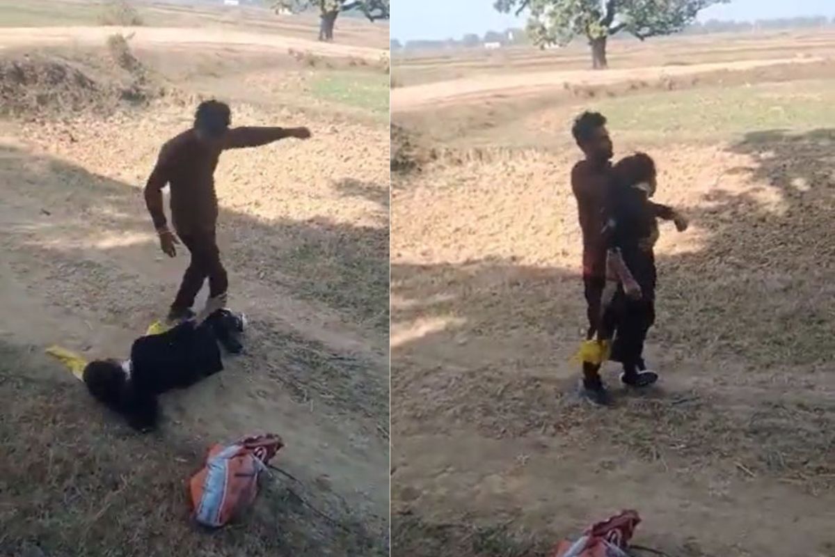 जेव्हा प्रेम भयानक रूप धारण करतं; प्रियकरानं गर्लफ्रेंडला जमिनीवर पाडून बेशुद्ध होईपर्यंत लाथांनी मारलं