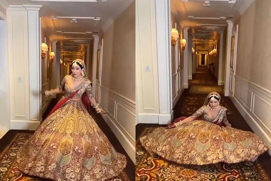 उत्साहात नाचणाऱ्या नवरीसोबत विचित्र घडलं; कॅमेऱ्यासमोरच धाडकन कोसळली, Video Viral