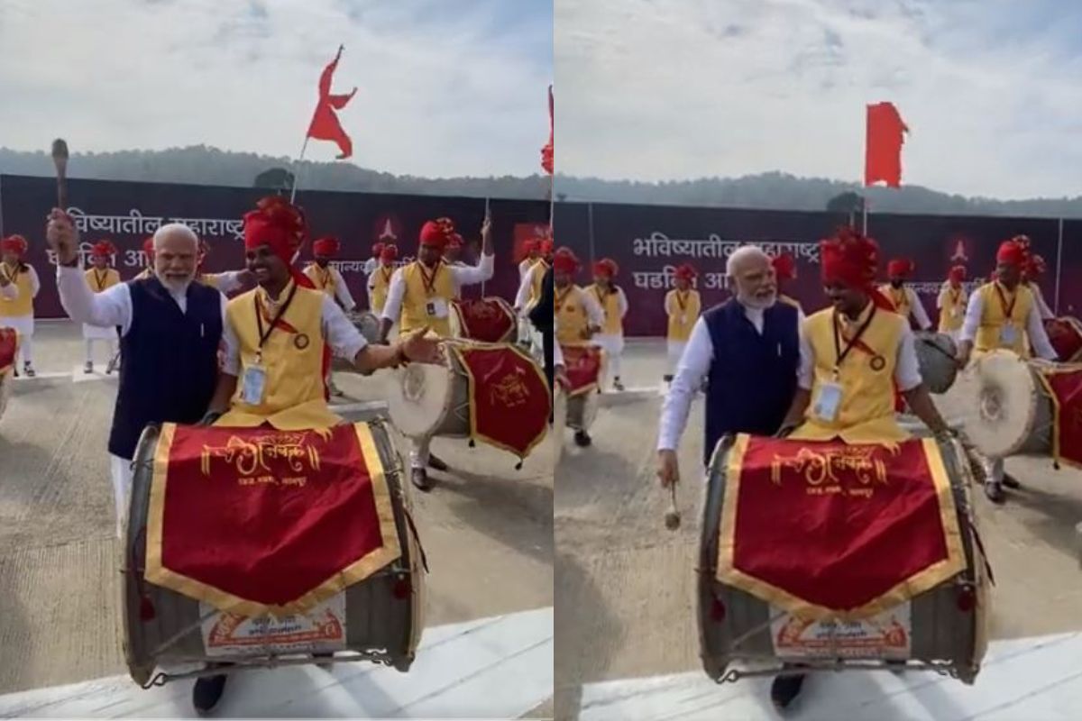 पंतप्रधानांनी घेतला ढोल वाजवण्याचा आनंद; पाहा मोदींचा नागपुरातील VIDEO