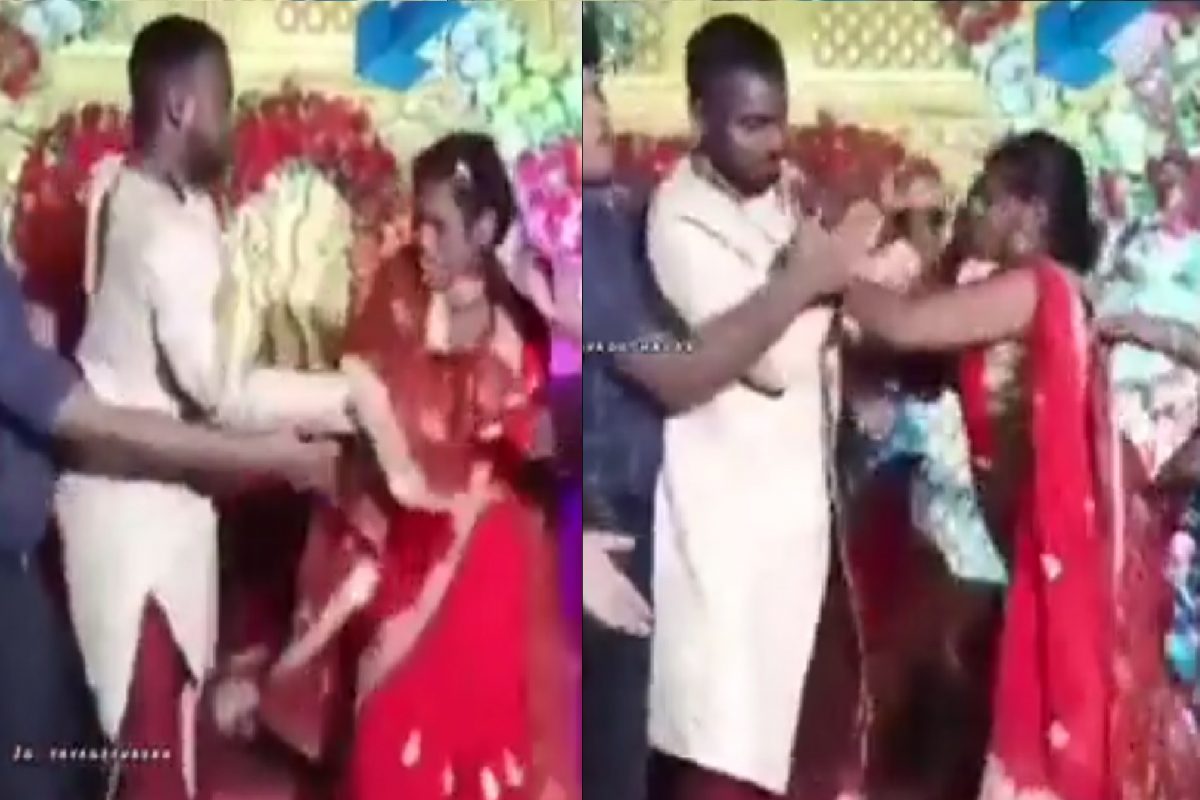 लग्नमंडप बनला कुस्तीचा आखाडा.