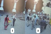कोल्हापूर मंदिरातल्या चप्पल स्टँड चालकाचा धिंगाणा, पोलीस स्टेशनमध्येच काढले कपडे