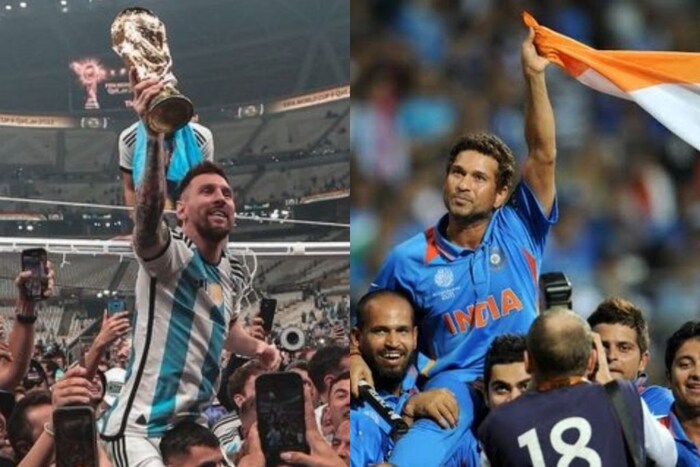 सचिनचे कारकिर्दीतील अखेरच्या वर्ल्ड कपमध्ये विजेतेपदाचे स्वप्न पूर्ण झाले. तसंच मेस्सीचाही हा अखेरचा वर्ल्ड कप होता आणि इतर सगळे बहुमान पटकावलेल्या मेस्सीचं वर्ल्ड कप जिंकण्याचं स्वप्न पूर्ण झालं. दोघांनाही वर्ल्ड कपचं स्वप्न पूर्ण होण्याच्या ८ वर्षे आधी फायनलमध्ये पराभवाचा सामना करावा लागला होता.
