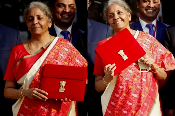 2021 च्या बजेटला निर्मला सीतारमण यांनी नेसलेली साडीने देखील लोकांचं लक्ष आपल्याकडे वळवलं आहे. त्यांनी २०२१ च्या बजेटला लाल रंगाची pochampalli साडी नेसली होती.