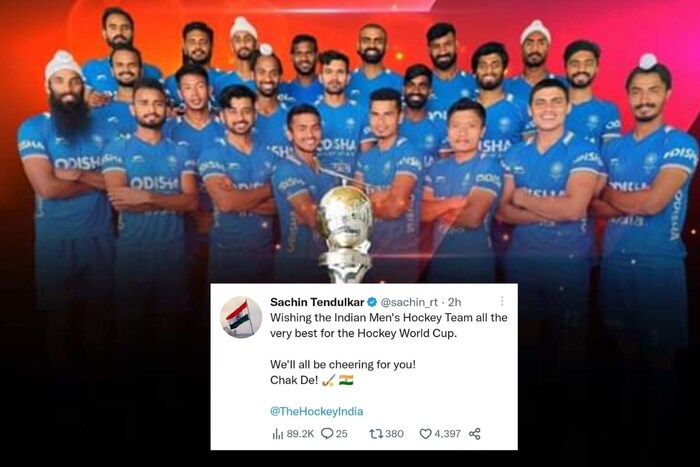 सचिन तेंडुलकरने ट्विटरवर म्हटलं की, 'भारताच्या हॉकी संघाला वर्ल्ड कपसाठी खूप साऱ्या शुभेच्छा. आम्ही तुम्हाला चीअर अप करतोय. चक दे'