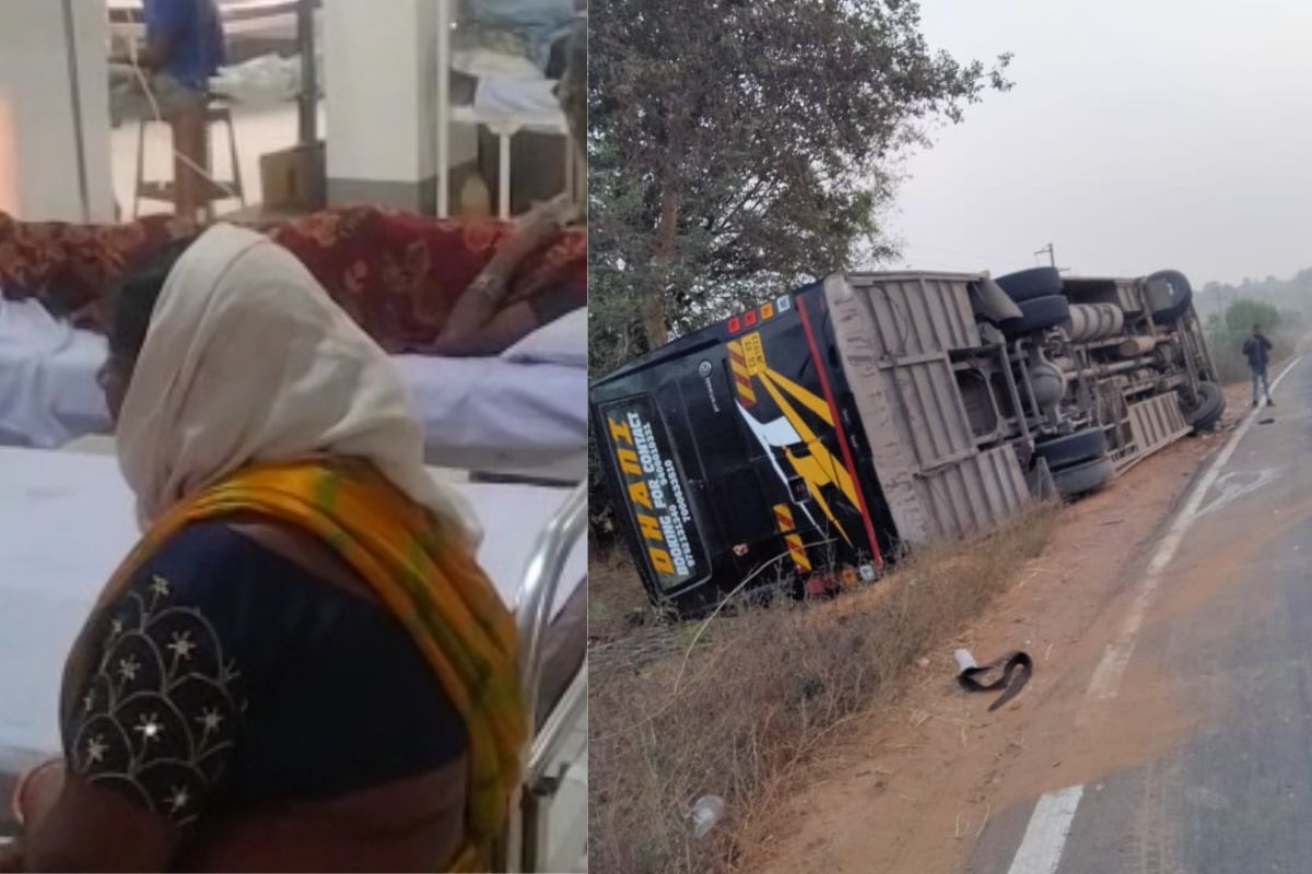 साखर झोपेत काळाचा घाला; चंद्रपूरमध्ये मजुरांच्या बसचा भीषण अपघात, 1 ठार 12 जखमी