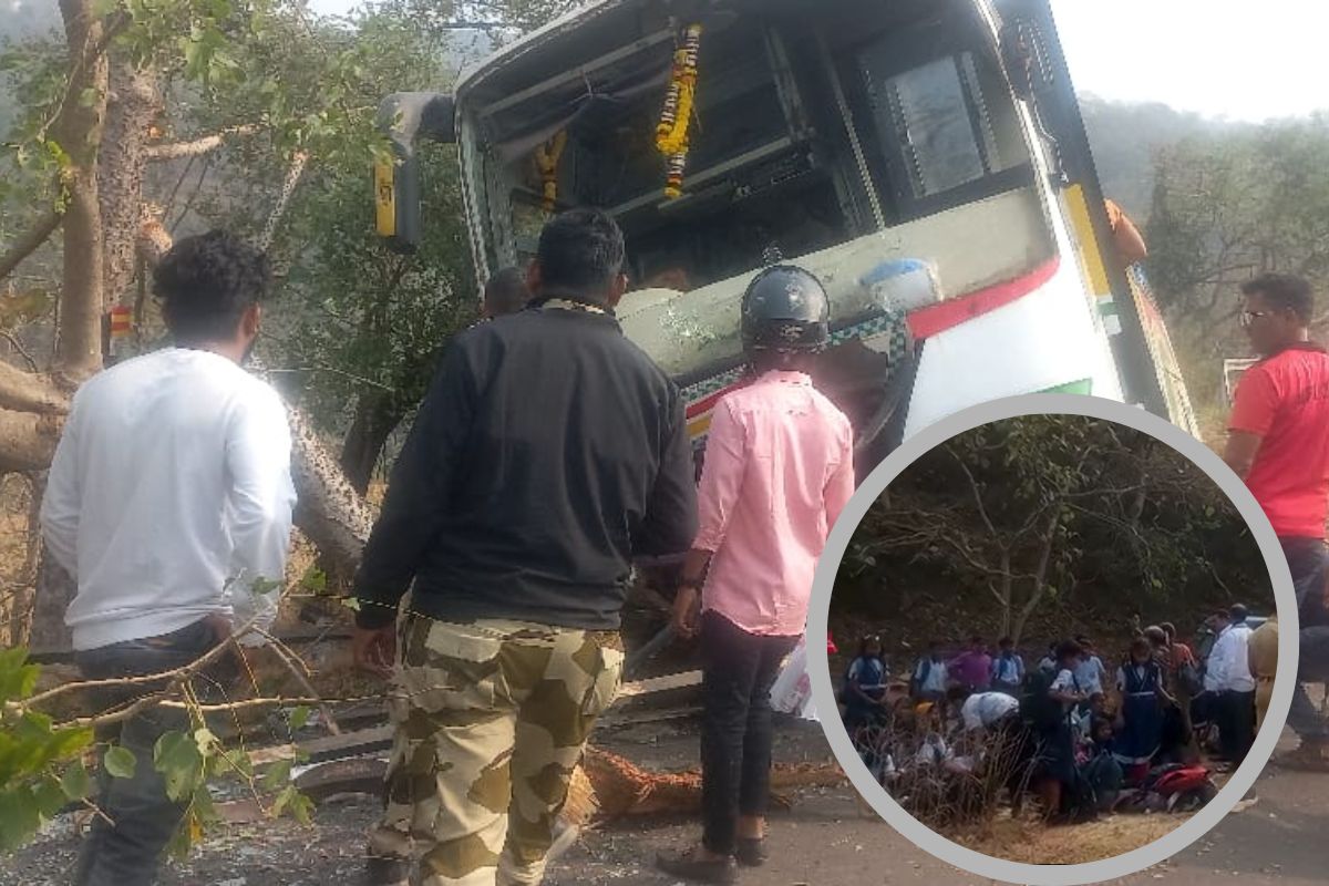 64 विद्यार्थ्यांच्या स्कूल बसचा ब्रेक फेल, दरीत कोसळताना थोडक्यात...; अंगाचा थरकाप उडवणारा Video