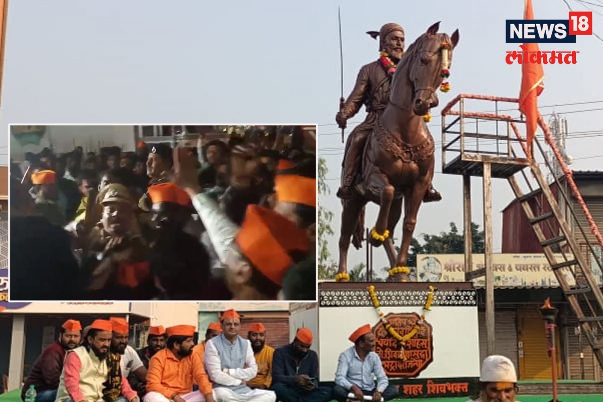 छत्रपती शिवाजी महाराजांच्या पुतळ्याचा वाद पेटला; शिवप्रेमींची पोलिसांसोबत झटापट, आष्टात तणाव