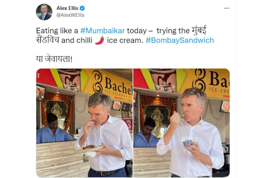 मुंबईत आल्यावर ॲलेक्स स्ट्रीट फूडचा आस्वाद घेतानाही दिसले. याचे फोटो त्यांनी त्यांच्या ट्विटरवर शेअर केले आहेत. 
