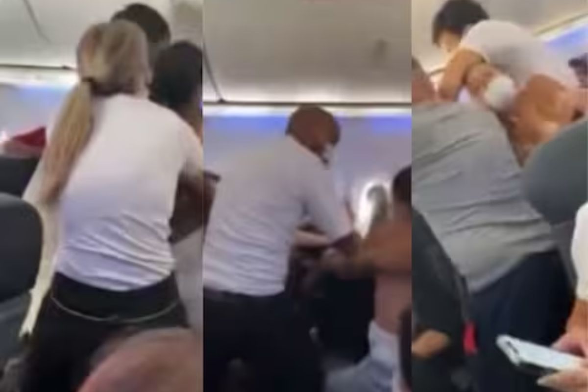 विमानात दोन कुटुंबाचा राडा