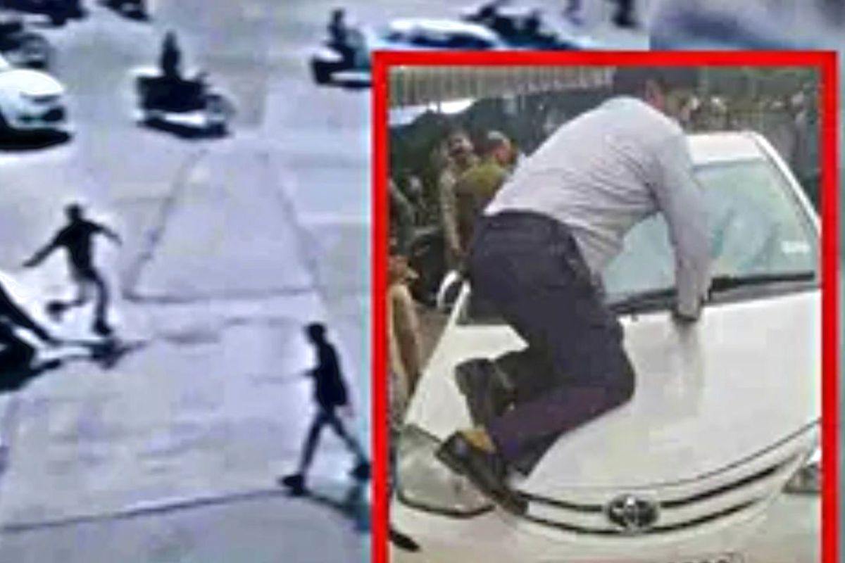 वाहतूक पोलिसाच्या अंगावरच घातली कार