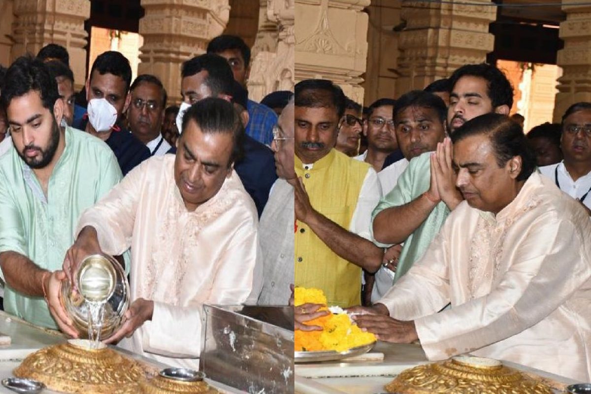 Mahashivratri : महाशिवरात्रीला अंबानी पितापुत्र सोमनाथ चरणी; 1.51 कोटींचं केलं दान