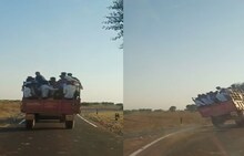 वळणावर घात झाला, भरधाव ट्रॅक्टर -ट्रॉली पलटी, 22 विद्यार्थी जखमी LIVE VIDEO