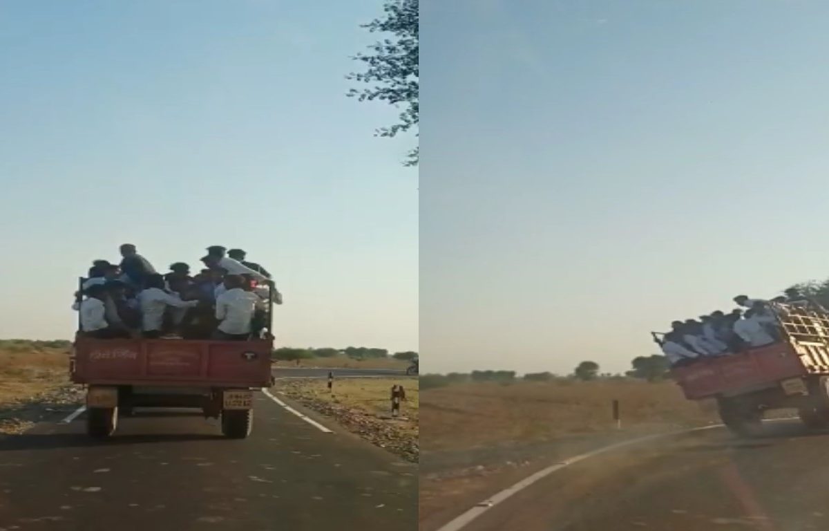 Amravati Accident News Video : वळणावर घात झाला, भरधाव ट्रॅक्टर -ट्रॉली पलटी, 22 विद्यार्थी जखमी LIVE VIDEO