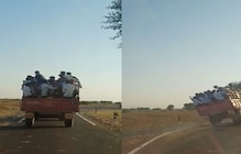 वळणावर घात झाला, भरधाव ट्रॅक्टर -ट्रॉली पलटी, 22 विद्यार्थी जखमी LIVE VIDEO