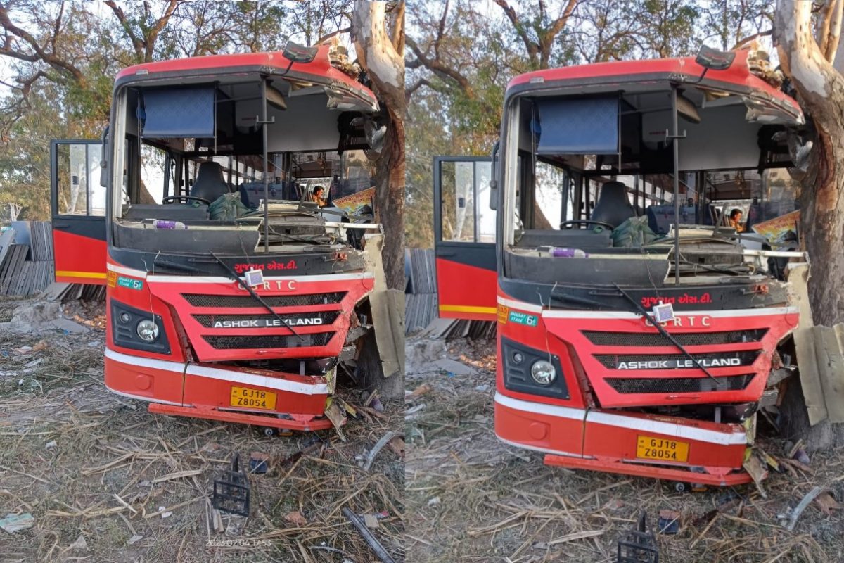 Bus Accident Aurangabad : गुजरात डेपोच्या बसचा महाराष्ट्रात भीषण अपघात, थोडक्यात बचावले 15 प्रवासी