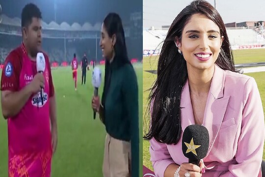 ऐन मुलाखतीत पाकिस्तानी क्रिकेटरने ओढले गाल, महिला अँकर सोबत घडली विचित्र घटना 
