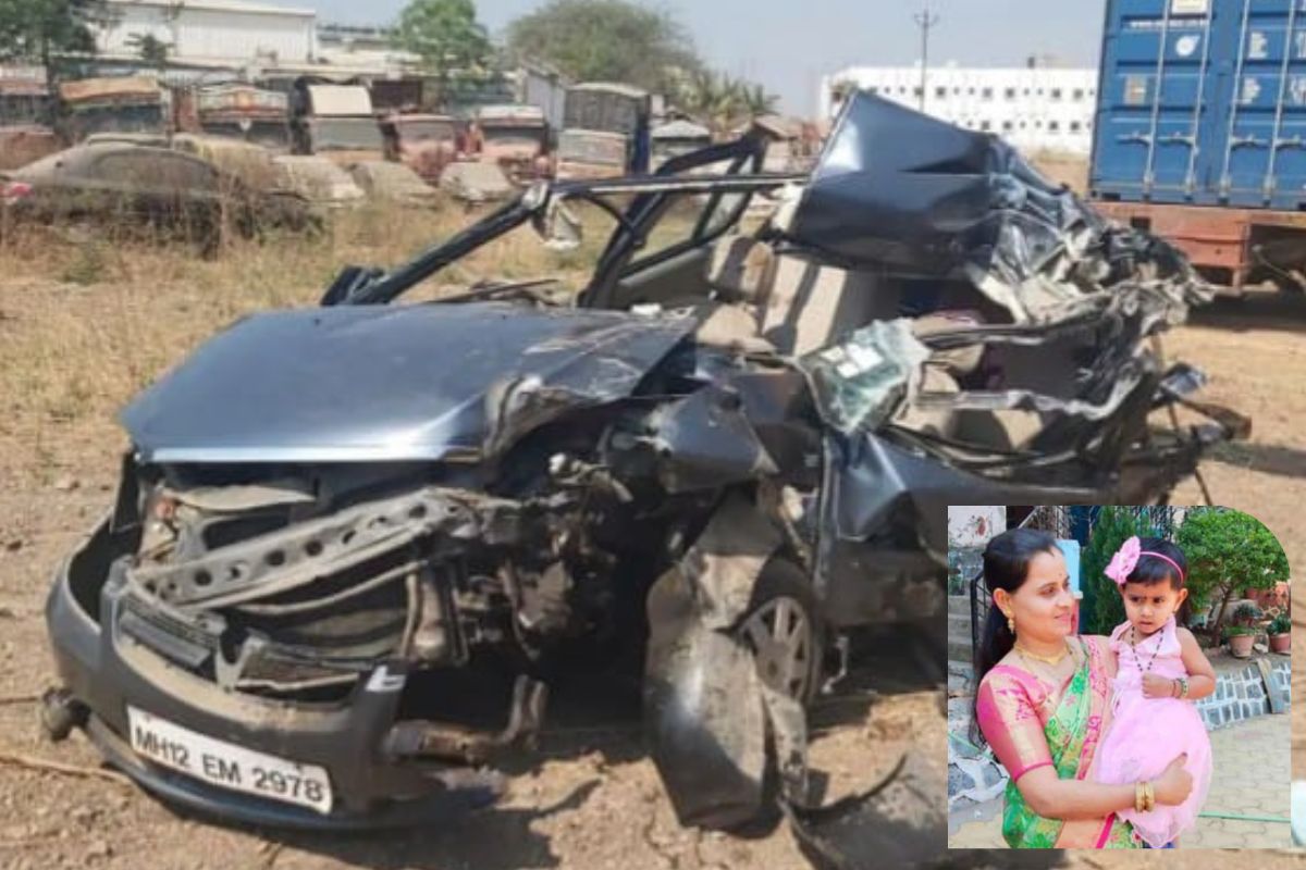 बीड : कंटेनरला धडकली कार, एकाच कुटुंबातील चौघांचा मृत्यू, तर कारचालक जखमी