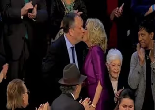 american president Bidens wife just kiss Kamalas husband