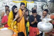 लग्नानंतर प्रथमच के एल राहुलने पत्नी अथिया सोबत महाकालेश्वर मंदिराला दिली भेट