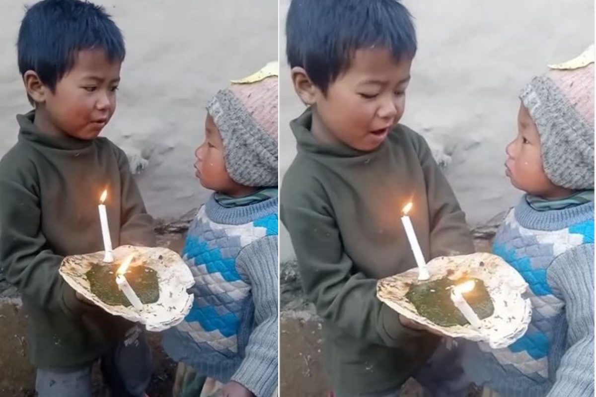 केकसाठी नव्हते पैसे; चिमुकल्याने लहान भावाच्या वाढदिवसासाठी केलेला जुगाड पाहून पाणावतील डोळे..VIDEO