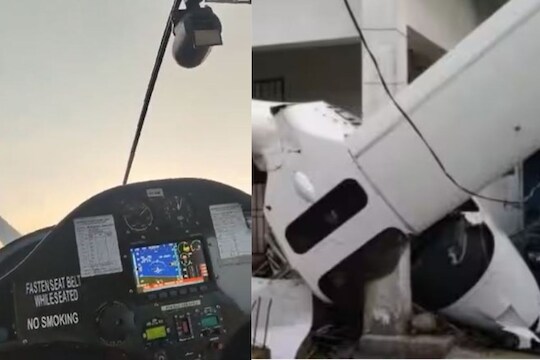 उड्डाण करताच घराच्या छतावर कोसळलं विमान; काळजाचा ठोका चुकवणारा Live Video