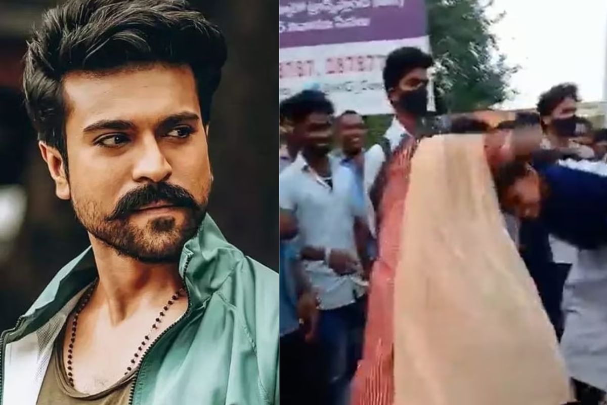 अभिनेता राम चरणवरुन दोघींचं भांडण; एकमेकींचे केस ओढत रस्त्यातच जबर हाणामारी..VIDEO