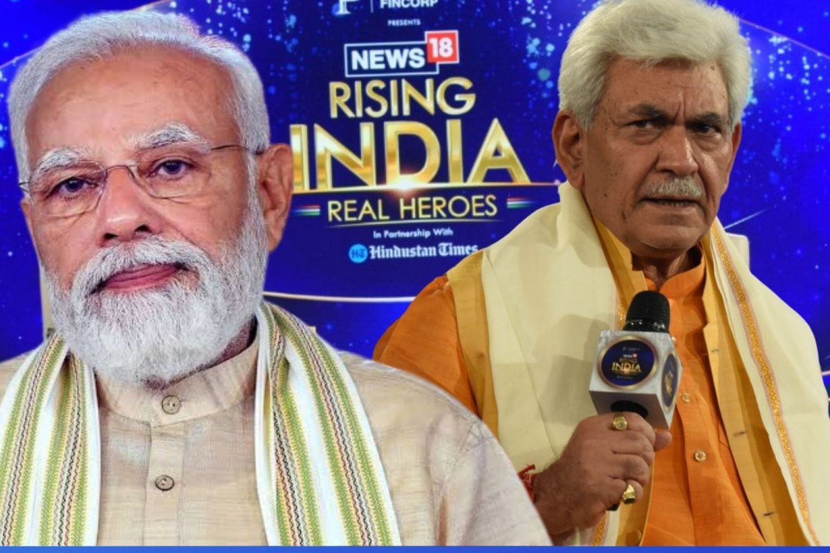 पंतप्रधान मोदी आणि जम्मू-काश्मीरचे उपराज्यपाल मनोज सिन्हा.