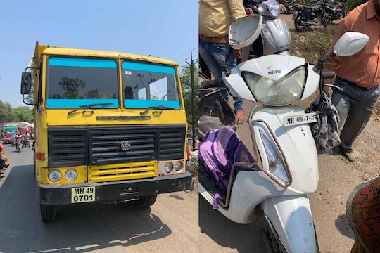 भंडारा शहर लगत नागपूर नाक्यावर हा अपघात घडला 