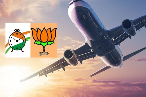 भाजप, राष्ट्रवादीच्या दोन बड्या नेत्यांचा एकत्र विमान प्रवास  