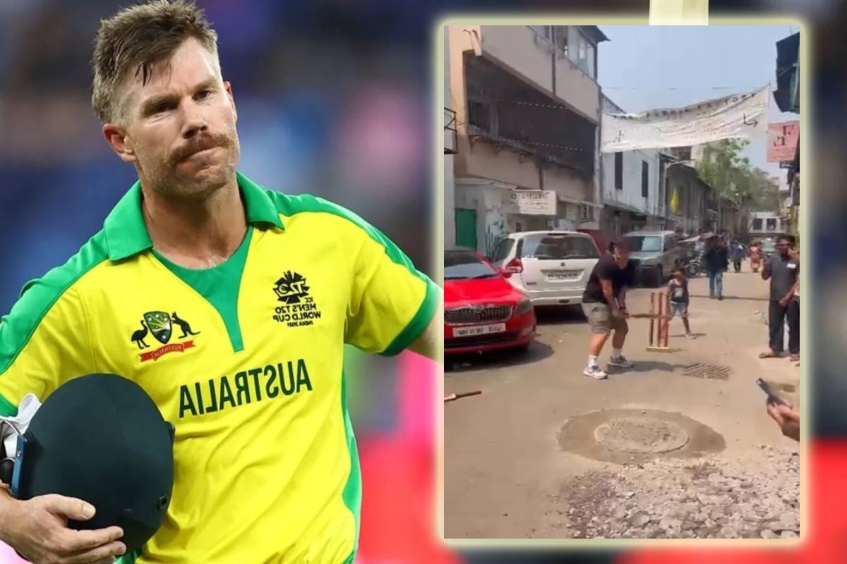 मुंबईत येताच वॉर्नरची नेट प्रॅक्टिस सुरू, गल्लीत लहान मुलांसोबत सराव, Video