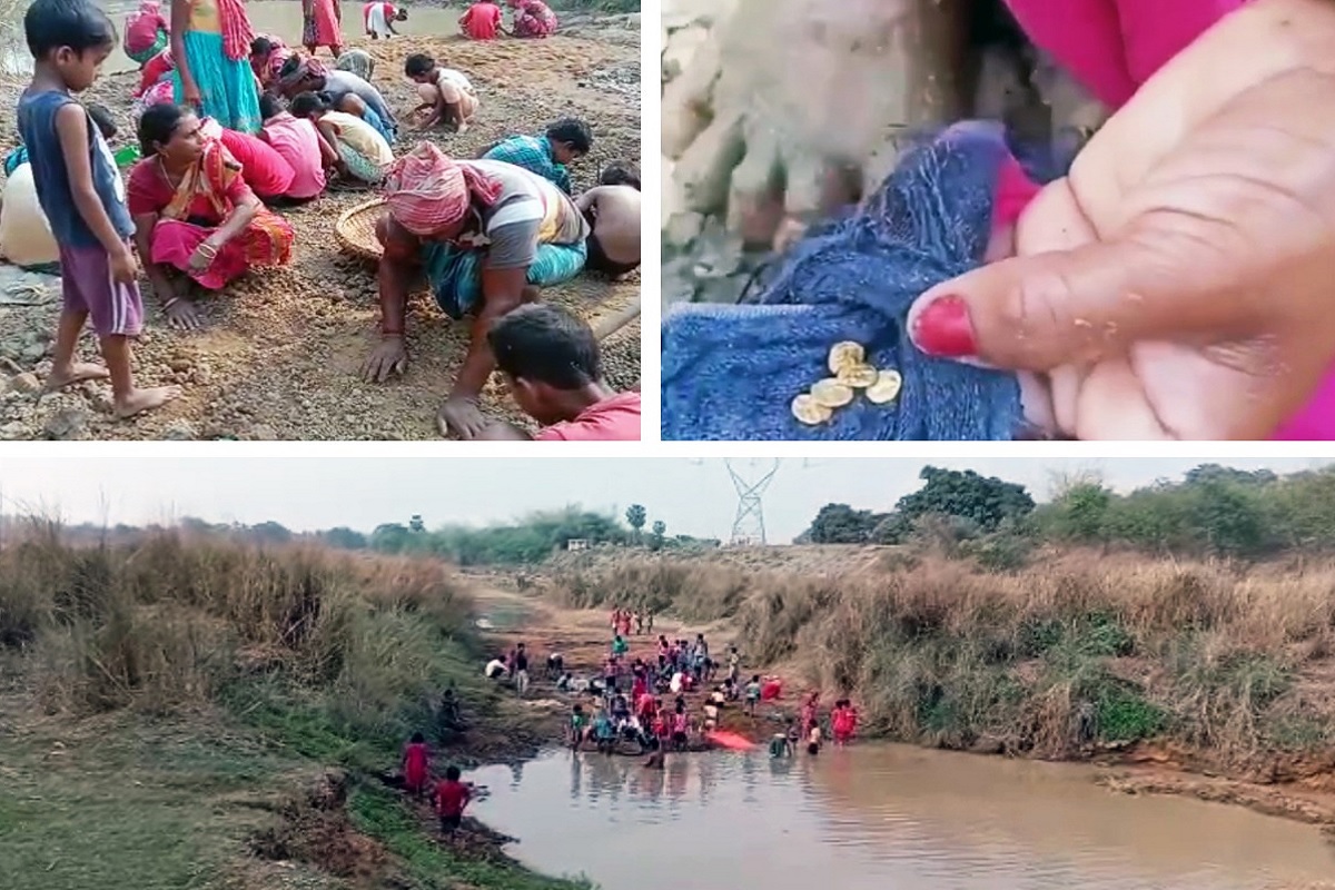  नदीच्या किंनाऱ्यावर सोनं मिळतंय असं कळलं तर काय होईल? त्या नदीच्या काठावर लोकांची एकच गर्दी होईल. असंच एक प्रकरण पश्चिम बंगालमधून समोर येत आहे. बीरभूम नदीच्या किनाऱ्यावर सोनं मिळत असल्याचं सांगण्यात येतंय. ही बातमी गावात वाऱ्यासारखी पसरतील आणि नदीच्या काठावर गावकऱ्यांनी तुंबळ गर्दी केली. सोन्याच्या शोधात कुणी फावडं घेऊन आलंय तर कुणी आपल्या हातांनीच नदीच्या काठावर खड्डे खोदत आहे. बीरभूमच्या परकंडी गावातील ही घटना आहे. <a href="https://lokmat.news18.com/photogallery/money/famous-indian-wedding-janardhan-reddy-spent-500-crore-on-daughter-brahmani-reddy-marriage-mhmv-850077.html">अबब! नवरीची साडी 17 कोटी तर दागिने 90 कोटींचे, 'या' शाही लग्नाचा खर्च पाहून तुम्हालाही येईल चक्कर</a>